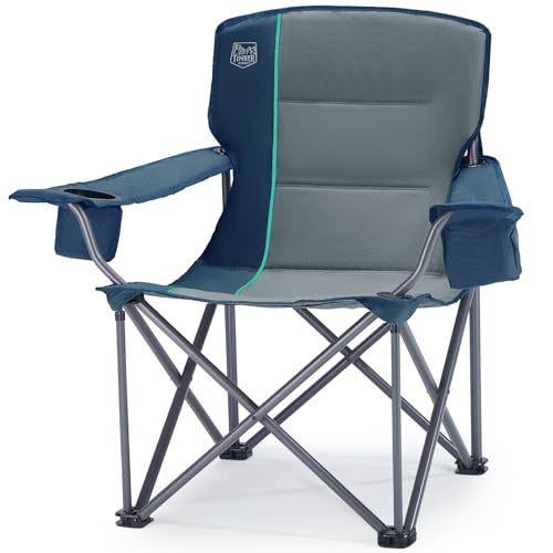 Timber Ridge 550 LBS Oversized Folding Camping Chair for Adults, Heavy Duty Outdoor Chair with Cup Holder Side Pocket for ...