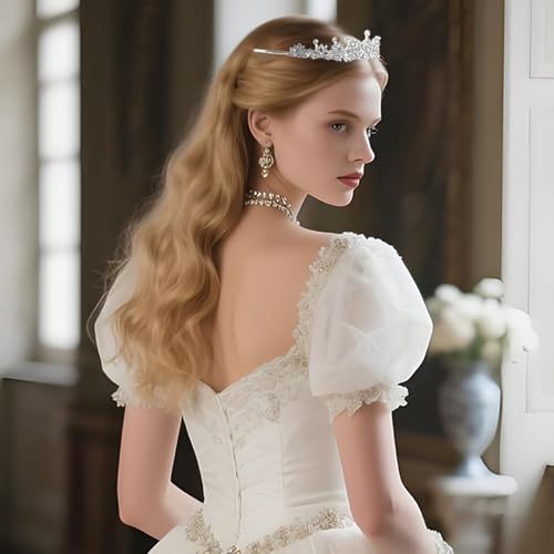 CUBACO Silver Tiara Crown for Women Girls Rhinestone Wedding Tiaras Crown for Bride Crystal Princess Crowns for Birthday P...