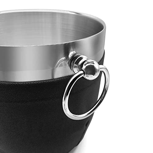 Fortune Candy Insulated Ice Bucket - Double Walled Stainless Steel Ice Bucket with Ice Tongs, Scoop, Lid, and Exclusive Ha...