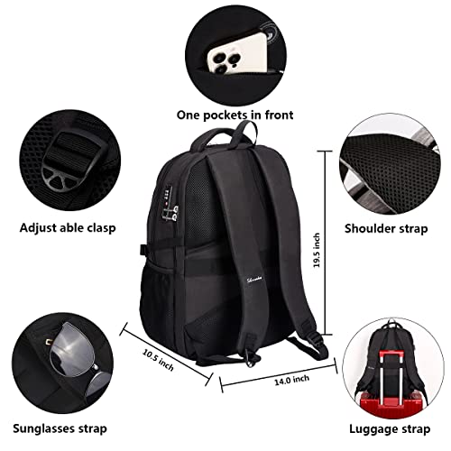 SHRRADOO Anti Theft Laptop Backpack Travel Backpacks with usb Charging Port for Women Men High School College Backpack Com...
