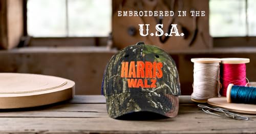 Mossy Oak Harris Walz 2024 Camo Hat – Mid-Profile, Structured, Durable 60/40 Cotton-Poly Blend, Adjustable Velcro Closure,...