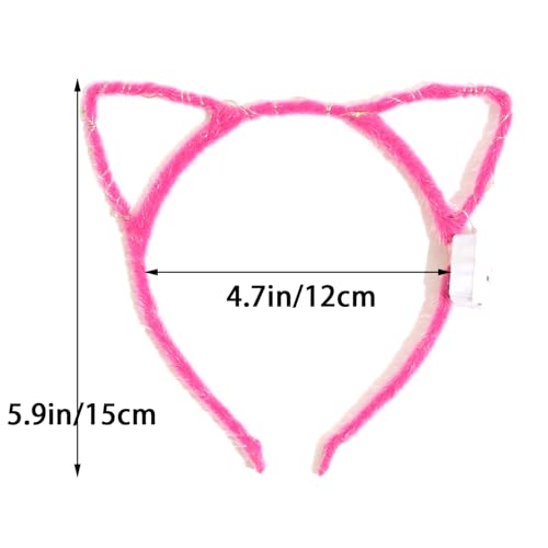 Jeffan 10 PCS Light Up Cat Ears Headband, LED Cute Cat Head Accessories for Women Christmas Halloween Party Supplies