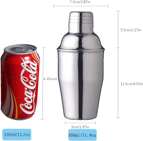 Zrorgons Stainless Steel Cocktail Shaker - Classic Martini Mixer with Built-in Strainer, Perfect for Home Bar or Bartender...