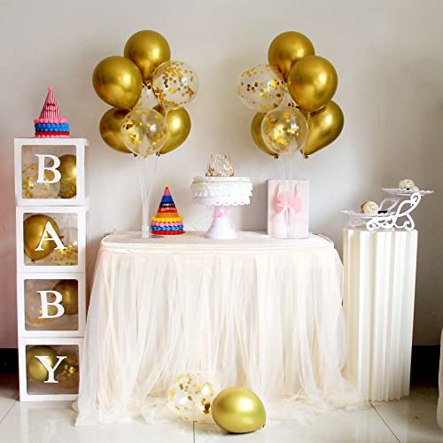ZJDHPTY Gold Party Decorations 4Set Balloon Stand Table Centerpieces for Birthday Bridal Shower Wedding Anniversary Engage...