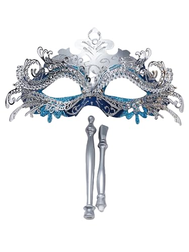 ANIMECOSER Masquerade Mask with Stick Elegant Handheld Venetian Masks for Prom Ball Mardi Gras Halloween Party Accessories