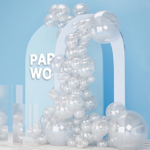 PartyWoo Clear Balloons 85pcs Different Sizes of 18 12 10 5 Inch Transparent Balloon Arch Kit for Graduation Wedding Baby ...