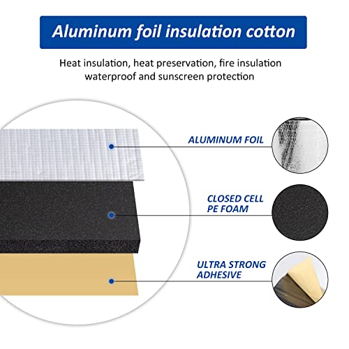 Car Heat Sound Deadening Insulation Mat, - 394 Mil 10.8 Sqft Automobile Sound Deadening & Heat Insulation Material for Aut...