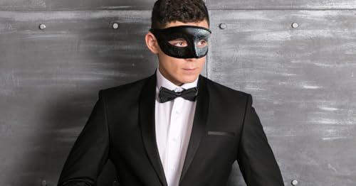 MYSEUNI 2025 New Masquerade Mask for Men, Venetian Mens Masquerade Mask for Halloween Party Mardi Gras Mascarade Ball