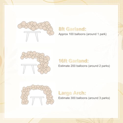 White and Gold Balloon Garland Arch Kit 132Pcs Metallic gold Ivory white Cream White Clear Balloons Different Sizes for We...