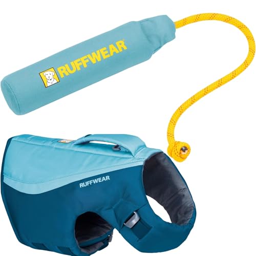Ruffwear, Float Coat Dog Life Jacket & Lunker Toy Bundle – Adjustable Dog Life Vest for Swimming with Floating Throw Toy f...
