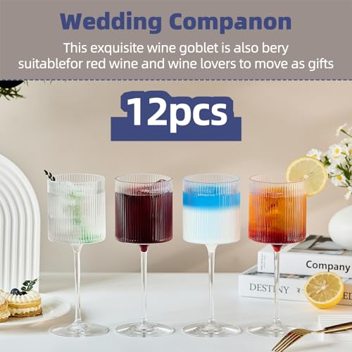 Lueumxc Plastic Goblets Wine Glasses - 12Oz Acrylic Wine Glasses Origami Unbreakable Clear Plastic Cocktail Glasses Recycl...