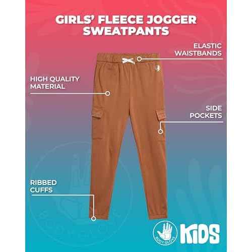 Body Glove Girls¡¯ Sweatpants ? 2 Pack Basic Active Fleece Joggers (Size: 7-12)