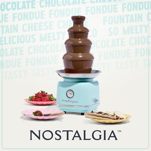 Nostalgia 4 Tier Electric Chocolate Fondue Fountain Machine for Parties - Melts Cheese, Queso, Candy, and Liqueur - Dip St...