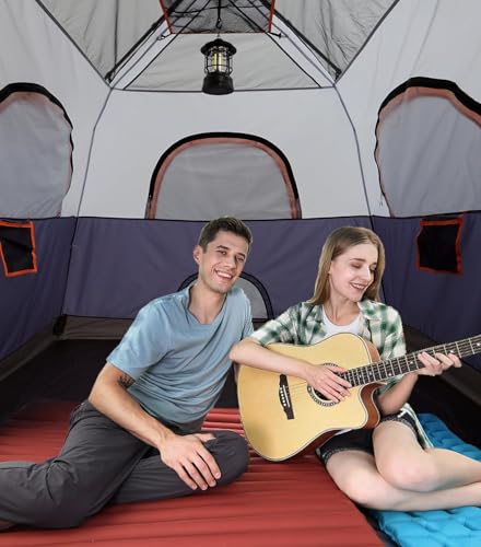 Toogh 3/4 Person Camping Tent with 1 Door, 4 Windows, and Upgraded Ventilation– Instant Setup, Waterproof, 8'x 8'x 67''Oxf...