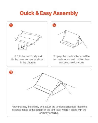 VEVOR Hot Tent, Camping Tipi Hot Tents with Stove Jack, Portable Winter Camping Tents with Snow Skirt, Easy Setup, Waterpr...