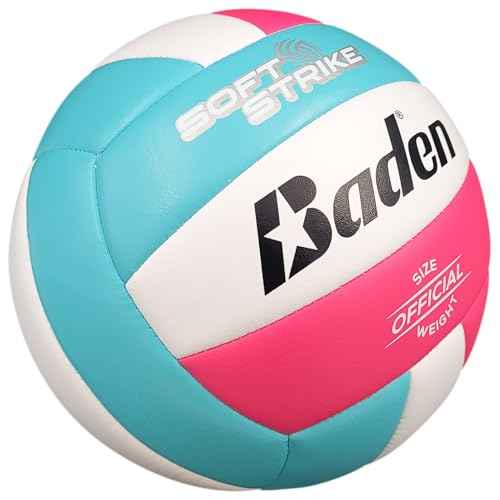 Baden | Soft Strike | Cushioned Synthetic Leather Recreational Volleyball | Indoor/Outdoor for Beginners & Youth | Official Size
