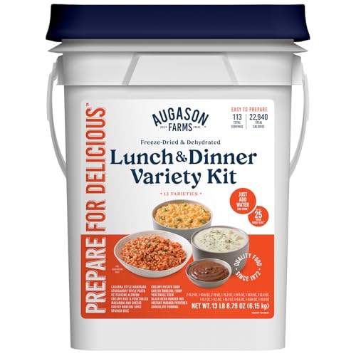 Lunch & Dinner Variety Kit Emergency Food Supply, 113 Servings, 25 Year Shelf Life - Dehydrated Meals, Survival Food Campi...