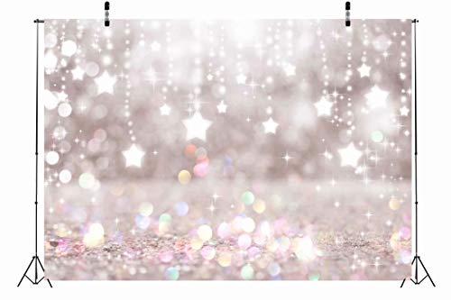BELECO 8x6ft Fabric Bokeh Backdrop Abstract Holidays Twinkle Lights on Background Sequin Spot Phtography Backdrop for Part...