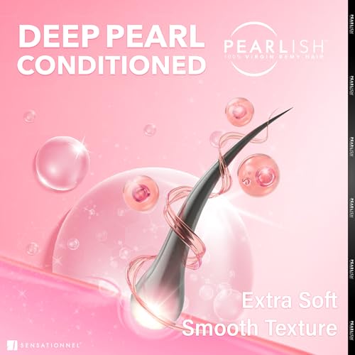 Sensationnel Pearlish bundle human hair - euro deep deep pearl conditioned 15a soft remy beauty supply sew in or glue on bundles (22 Inch, NATURAL/BLACK)