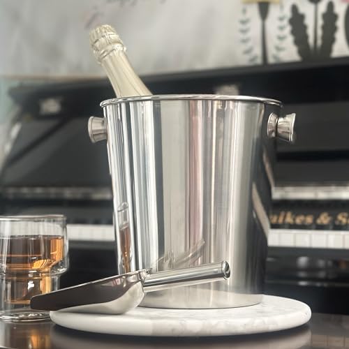 Olmaanseta Champagne Bucket With Ice Scoop,Stainless Steel Wine Bucket For Bar,large Ice Buckets For Parties, Wine Chiller...