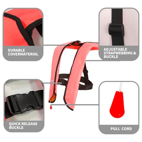 Automatic Inflatable Life Jackets for Women,Life Vest for Adults,Preserver PFD for Women,Supports Weight up to 330 pounds