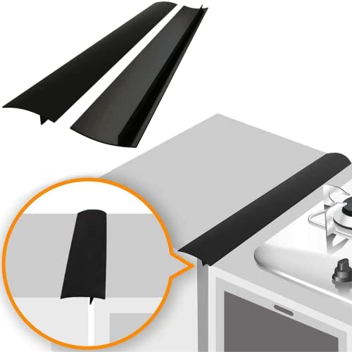 Linda’s Essentials Silicone Stove Gap Covers (2 Pack), Heat Resistant Oven Gap Filler Seals Gaps Between Stovetop and Coun...