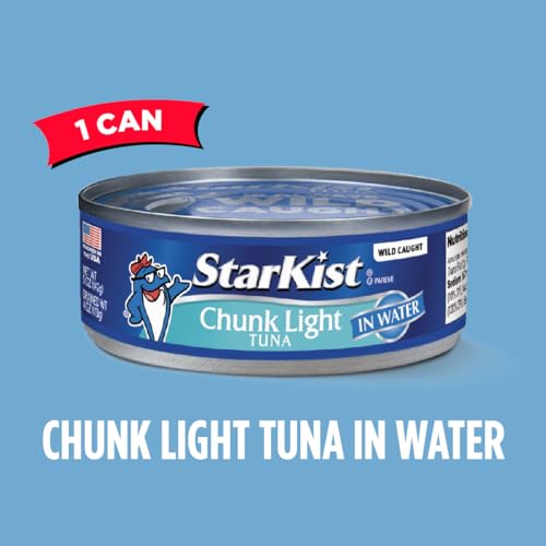 StarKist Chunk Light Tuna in Water, 5 oz (8 Pack) Canned Tuna Fish, Wild Caught, Gluten Free, Ready to Eat, Perfect for Sa...