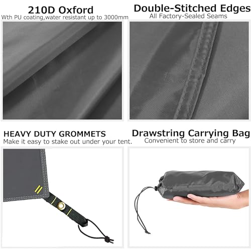 Farfly Tent Footprint Waterproof PU 3000 Easy Set up Heavy Duty Ultralight Tent Footprint for Camping,Hiking, Backpacking,...