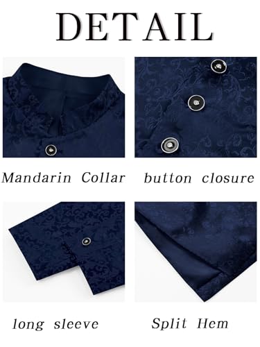 Runcati Mens Kurta Sherwani Coats Kaftan Indian Ethnic Royal Suits Mandarin Collar Wedding Festive Party Blazer