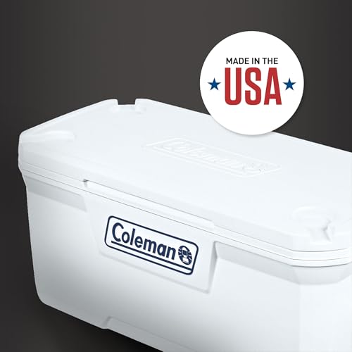 Coleman Marine Cooler with Fully Insulated UV Guard Lid & Body, Keeps Ice for 3+ Days, Great for Boating & Fishing, 52qt/1...