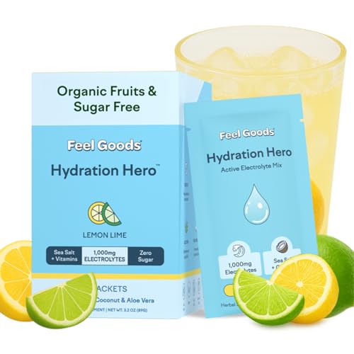 Feel Goods Hydration Hero, Sugar-Free Electrolyte Powder Packets for Daily Hydration - Electrolytes Drink Mix with Magnesi...