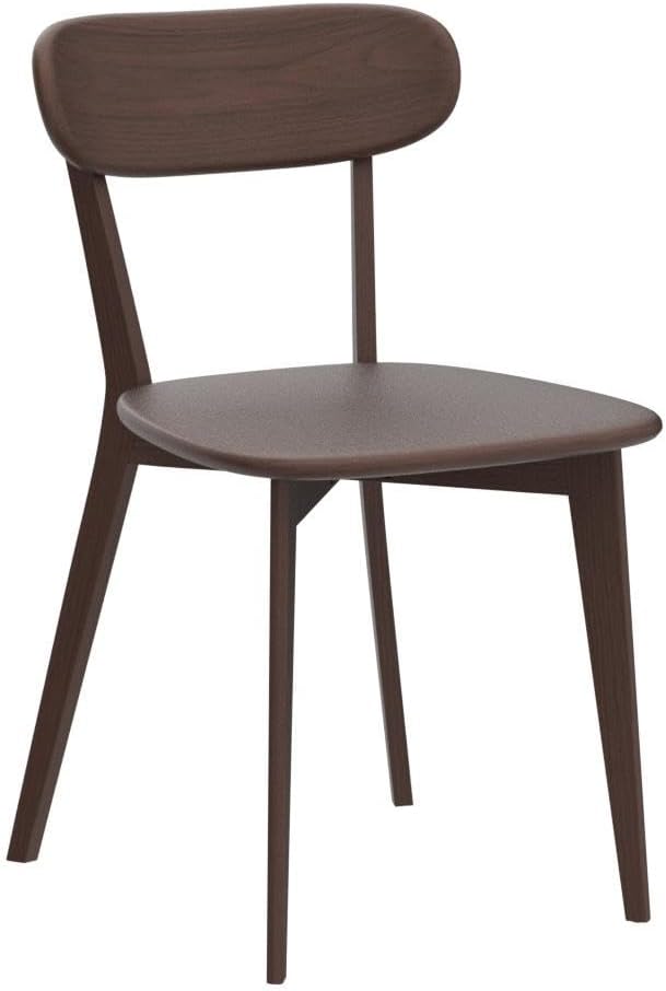 Grewood Oak Wood Dining Chairs,Mid Century Modern Dining Chairs with Comfortable Curved Backrest,Wood Chairs for Kitchen,Dining Room (2, Walnut Color)