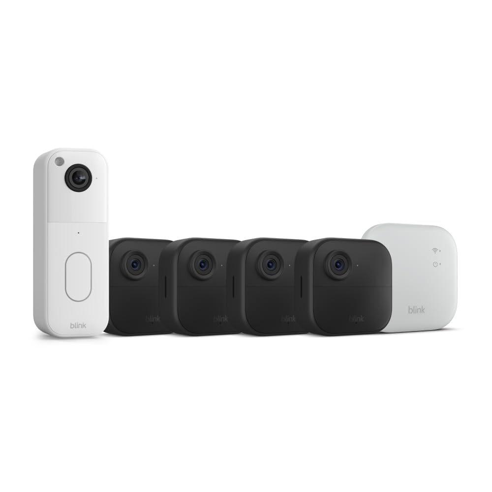 Blink Video Doorbell + Outdoor 4 XR – Wireless smart security cameras, two-year battery life, go up to 400 feet from your home with extended range. Sync Module XR included.
