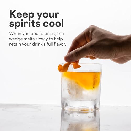 Corkcicle Whiskey Wedge - Premium Old Fashioned Glass with Silicone Ice Mold - For Bourbon, Scotch, & Spirits - Great Gift...