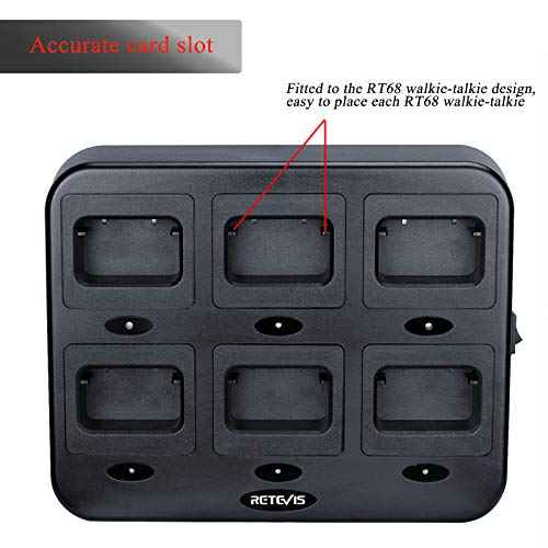 Retevis RT68 NR10 Six-Way Charger, Multi Unit Rapid Charger for Retevis RT68 RT68H NR10 Walkie Talkie and Battery (1 Pack)