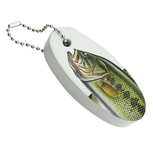 GRAPHICS & MORE Largemouth Bass 2 Floating Keychain Oval Foam Fishing Boat Buoy Key Float