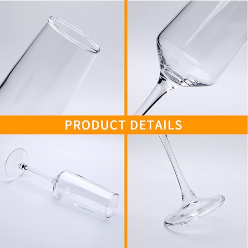 Ufrount Champagne Glasses Set of 8,Elegant 8oz Champagne Flutes,Clear Sparkling Champagne Flutes Glass Mimosa Glass for Pr...