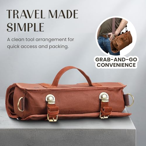Travel Bartender Kit Bag | Professional 17-Piece Copper Bar Tool Set with Portable Bar Bag and Shoulder Strap for Easy Car...