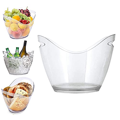 Wine Chiller & Party Beverage Tub， Clear Acrylic Food Grade Ice Bucket, 3.5LiterStorage Tub, See Through ice Tub Champagne...