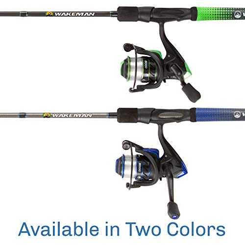 Fishing Rod and Reel Combo - Carbon Pole with Pre-Spooled Spinning Reel and Golf Grip Handle for Bass, Trout, Salmon, or C...