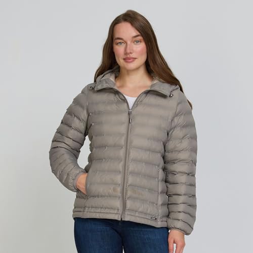 Gerry Packable Puffer Jacket Womens with Hood - Warm Lightweight Travel Full Zip Quilted Womens Puffy Coat for Winter