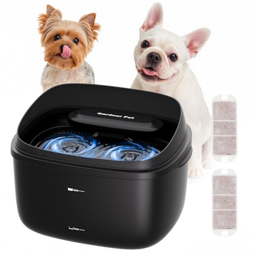 Gardner Pet Dog Bowls 1 Gallon Pet Water Fountain, Vortex Dog Water Bowl Dispenser, Ultra Quiet Automatic Cat Fountain wit...