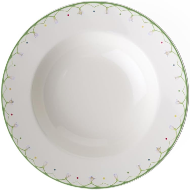 Villeroy & Boch Colourful Spring Rim Soup Bowl, Premium Porcelain, Made in Germany, 15.25 oz