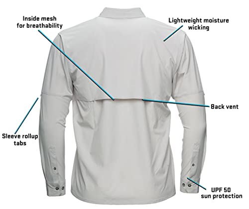 Whitewater Lightweight Moisture Wicking Long Sleeve Fishing Shirt with UPF 50