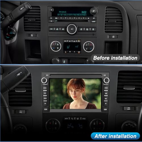 Vratzn Car Radio Stereo for Chevrolet Silverado GMC Sierra Yukon 2007-2013 Android 13 CarPlay Android Auto GPS Navigation ...