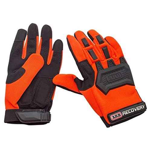 ARB Premium Recovery Winch Offroad Work Gloves Unisex, Cut and Impact Resistant, Hi-Vis Orange, All Purpose, Touch Screen Compatible, Adjustable Wrist Strap, Tactile Padded Palms, One Size Fits Most