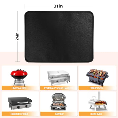Amerbro Heat Resistant Mats for Countertop and Grill Table, Fireproof Grill Mats for Outdoor Grill, Portable Charcoal Gril...
