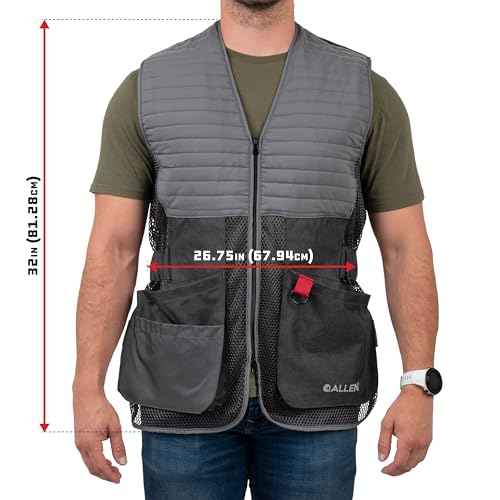 Allen Company Men's Competitor Shooting Vest ? Mesh Vest with Moveable Shoulder Pad, Deep Pockets & Side Straps