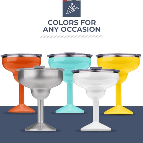 ORCA Rita | Temperature Insulated, Stainless Steel Margarita Glass, Lidded Tumbler for Cocktails, Wine & Cold Drinks — Pea...