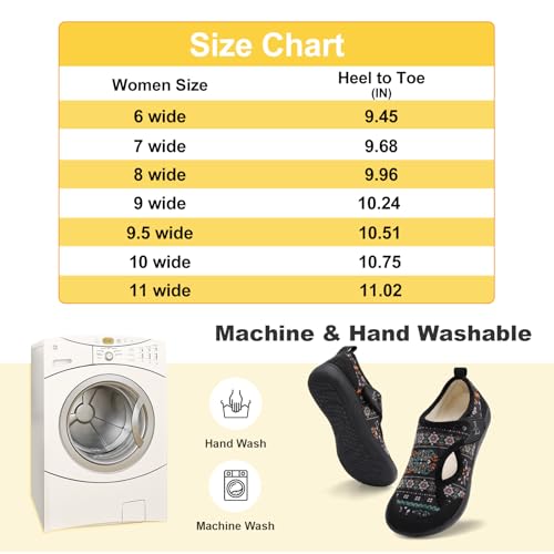 L-RUN Womens Slippers Wide Toe Box Barefoot Diabetic Shoes Women Ladies Winter House Shoes for Indoor and Outdoor